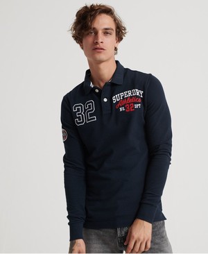 Superdry Superstate Classic Organic Cotton Férfi Póló Sötétkék | JSUVP4862